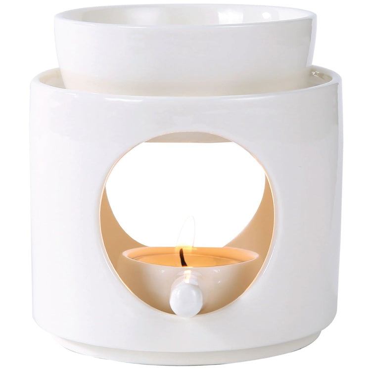Ceramic Tealight Wax Warmer with Removable Bowl - (6 Tealights INCLUDED) - NuAromas