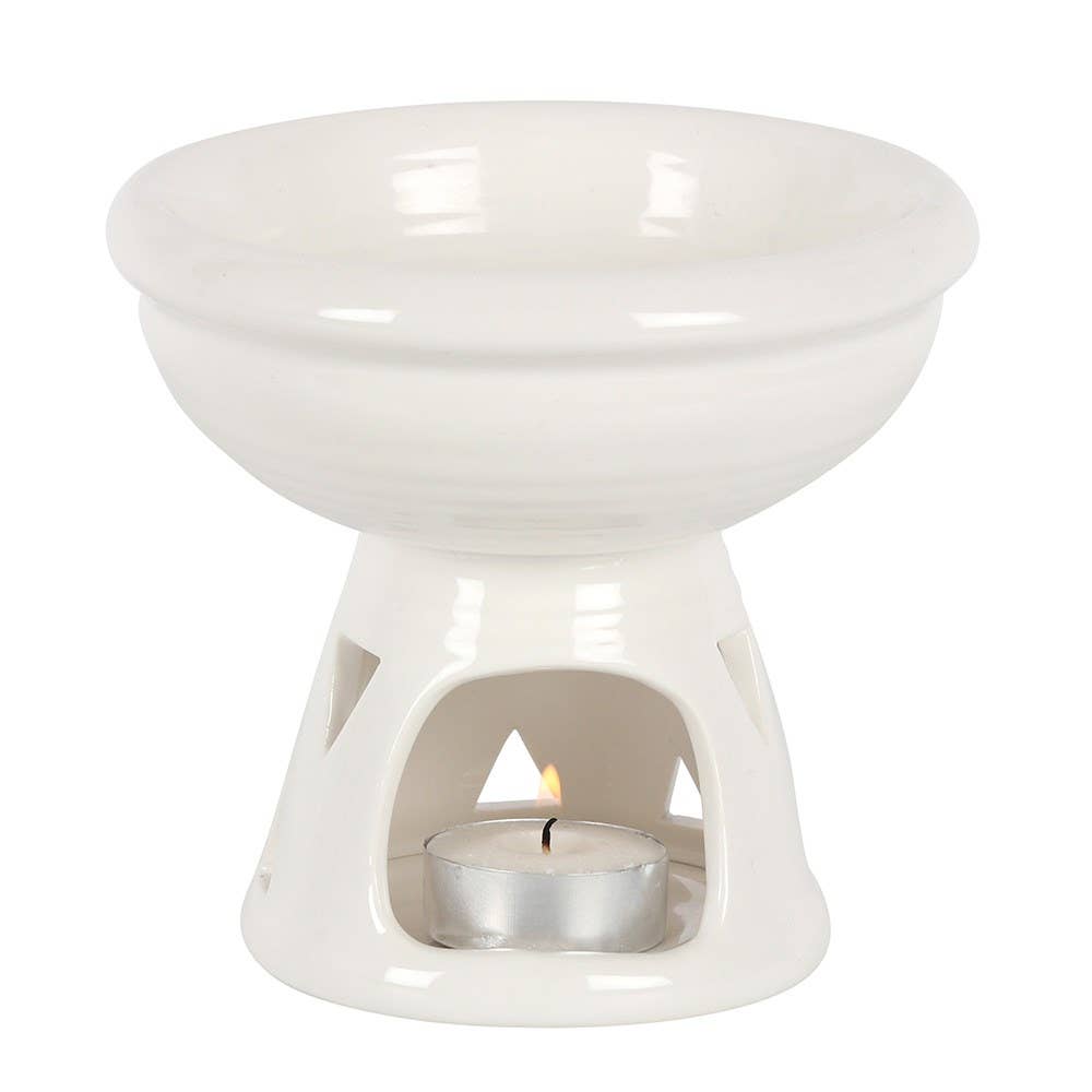 Off White Deep Bowl Fragrance Warmer - NuAromas