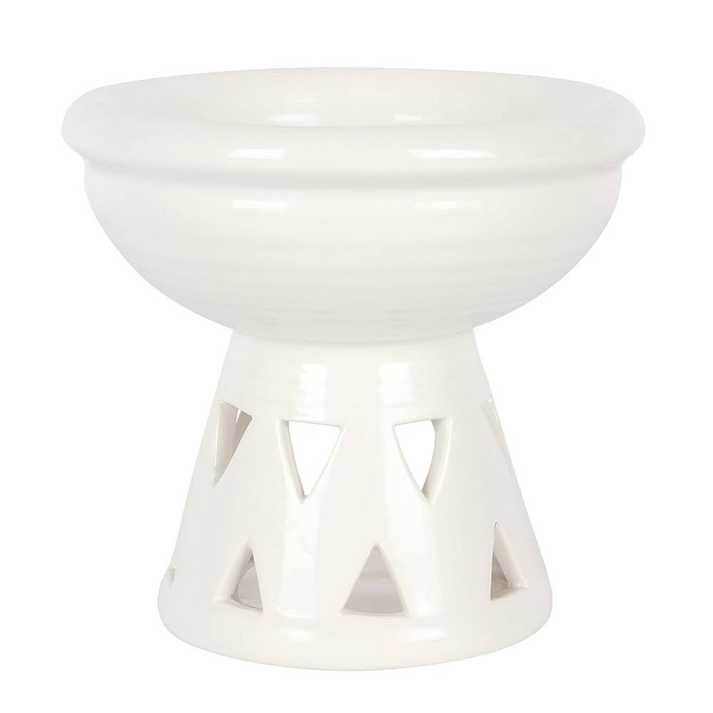 Off White Deep Bowl Fragrance Warmer - NuAromas