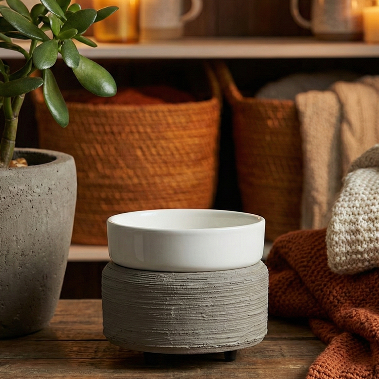 Gray Texture 2-in-1 Fragrance Warmer - NuAromas